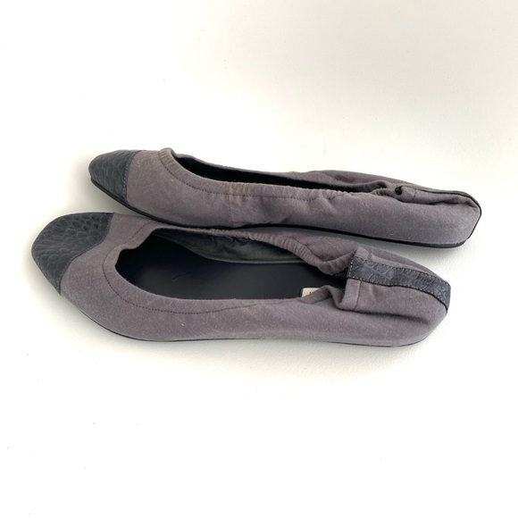 Blue Grey Cotton & Leather Loafers Handmade - Picture 4 of 6